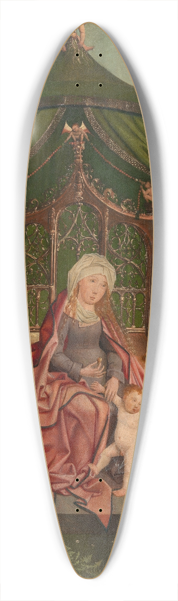 Master of the Antwerp Triptych of Maria - Madonna Enthroned 39.3 inch art pintail longboard deck
