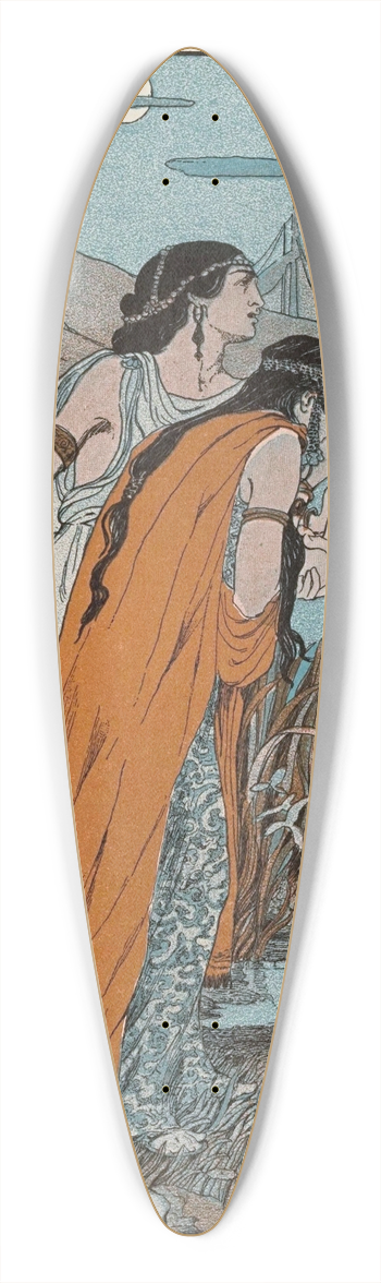 Maud Hunt Squire - Both the princesses besought him 39.3 inch art pintail longboard deck
