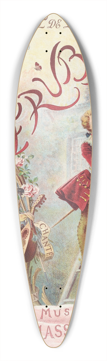 Maurice Leloir - Chrubin 39.3 inch art pintail longboard deck