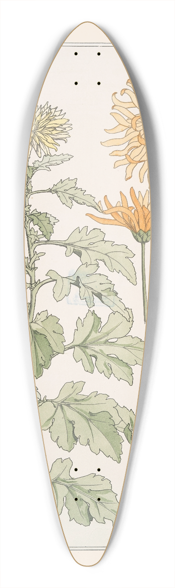 Maurice Pillard Verneuil - Chrysanthme 39.3 inch art pintail longboard deck