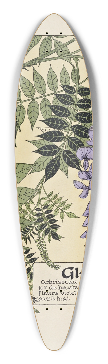 Maurice Pillard Verneuil - Glycine 39.3 inch art pintail longboard deck