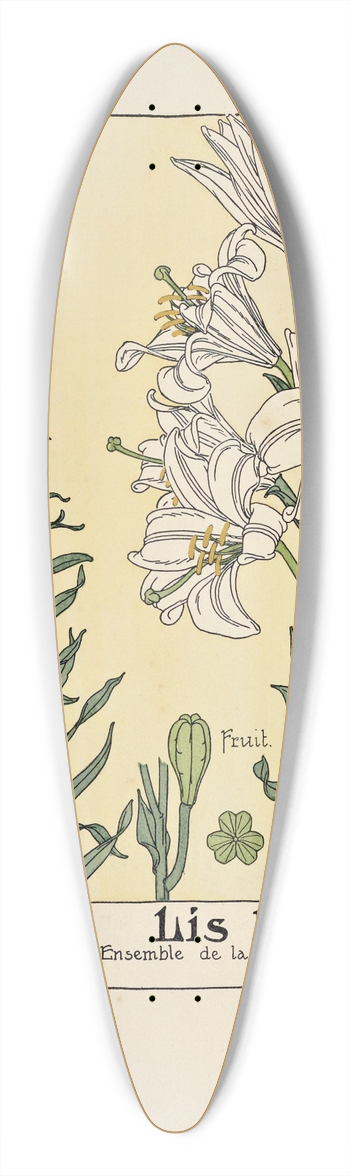 Maurice Pillard Verneuil - Lis blanc 39.3 inch art pintail longboard deck