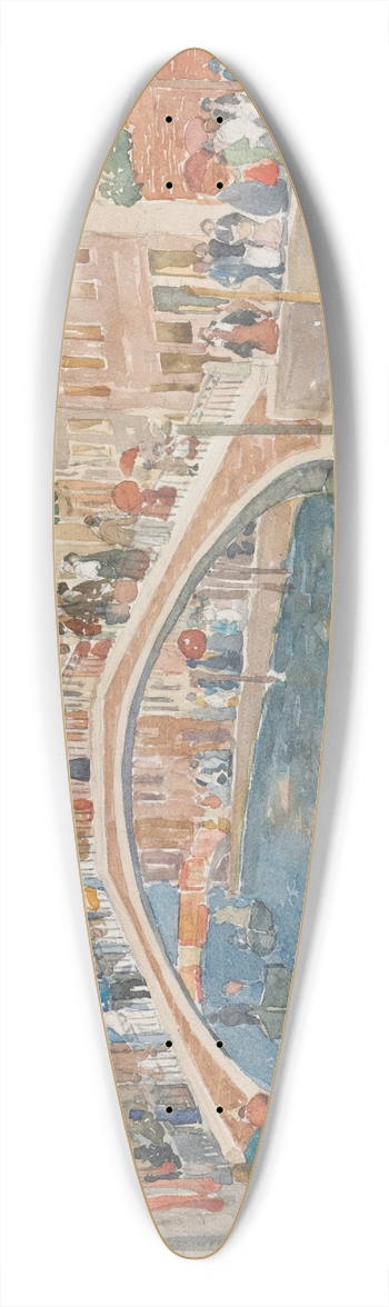 Maurice Prendergast - A Bridge In Venice 39.3 inch art pintail longboard deck