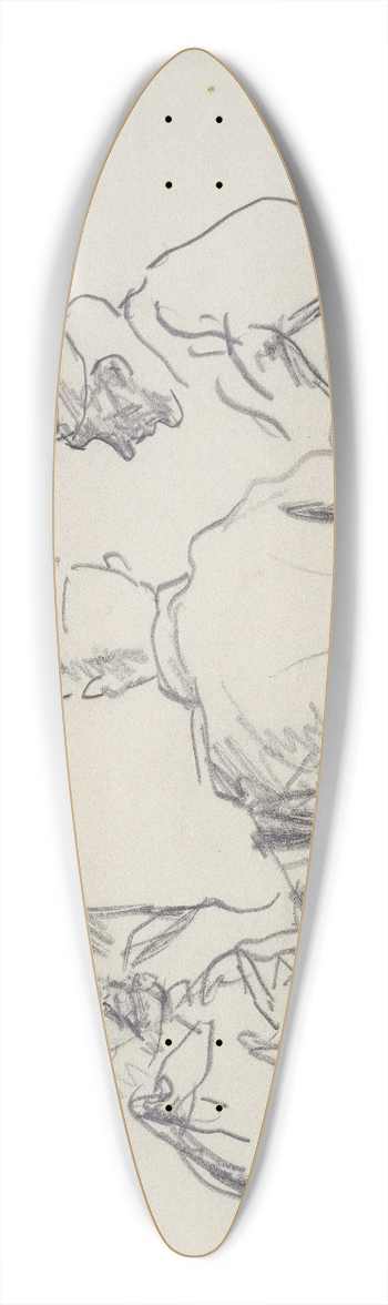 Max Beckmann - Drei Mnner, auf Sthlen sitzend 39.3 inch art pintail longboard deck