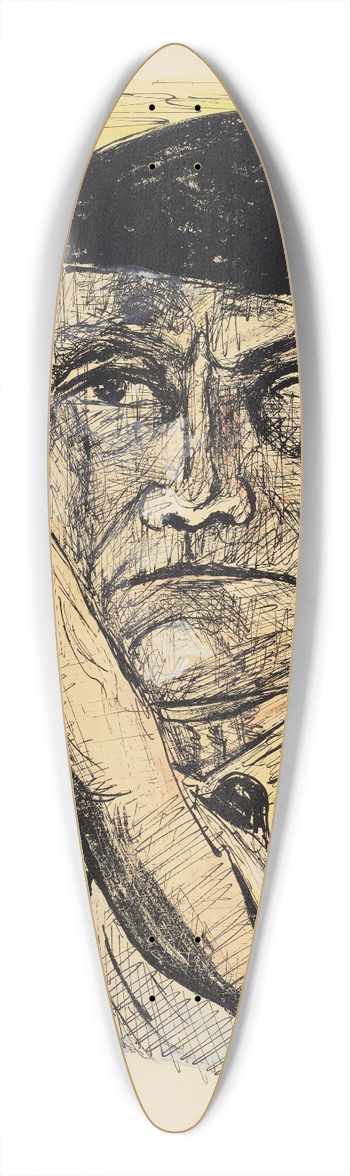 Max Beckmann - Self-Portrait 39.3 inch art pintail longboard deck