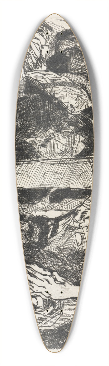 Max Beckmann - Strae II 39.3 inch art pintail longboard deck