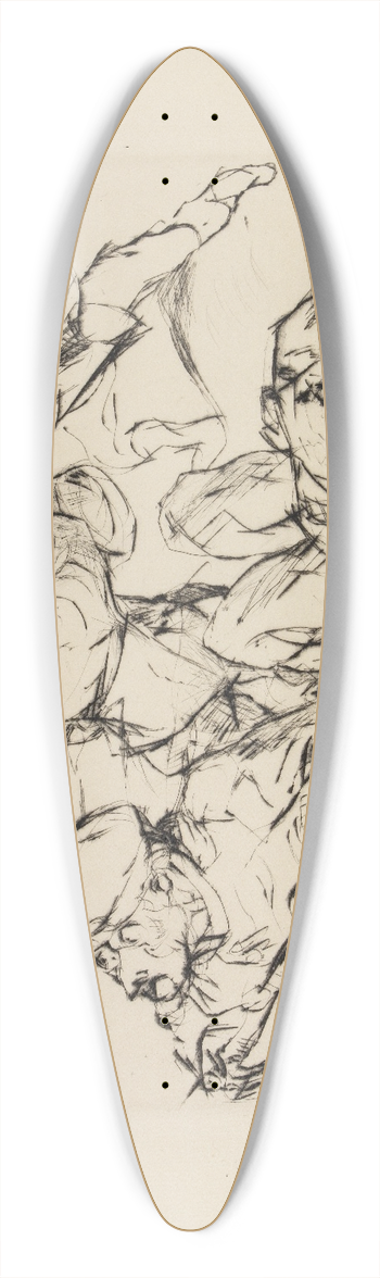 Max Beckmann - Sturmangriff 39.3 inch art pintail longboard deck