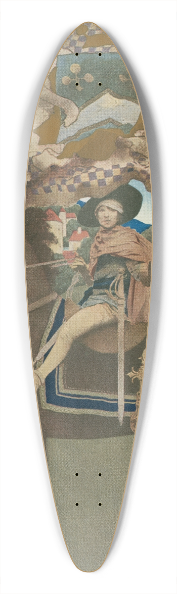 Maxfield Parrish - Dies Irae. 39.3 inch art pintail longboard deck