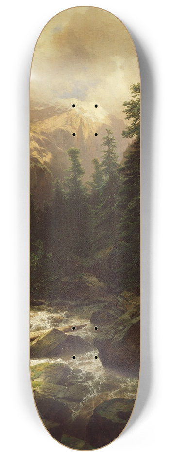 Alexandre Calame - Souvenir of Rosenlaui, Switzerland 8.25 inch art skate deck