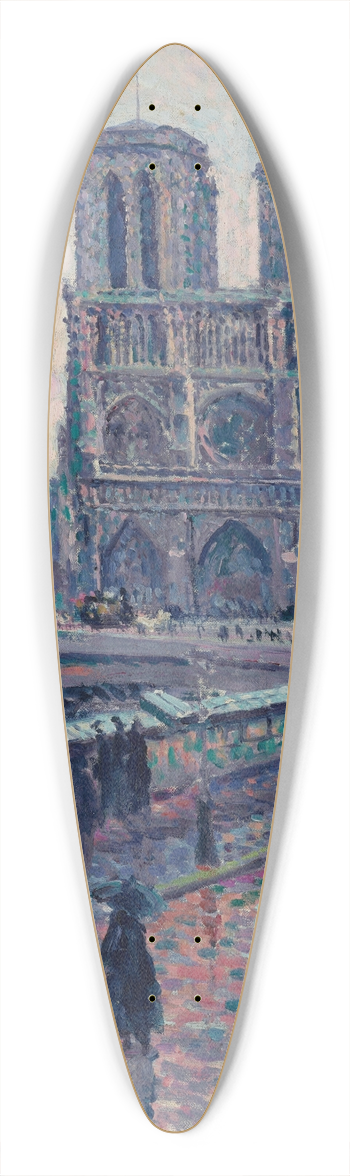 Maximilien Luce - Bords de la Seine avec Notre-Dame sous la pluie 39.3 inch art pintail longboard deck