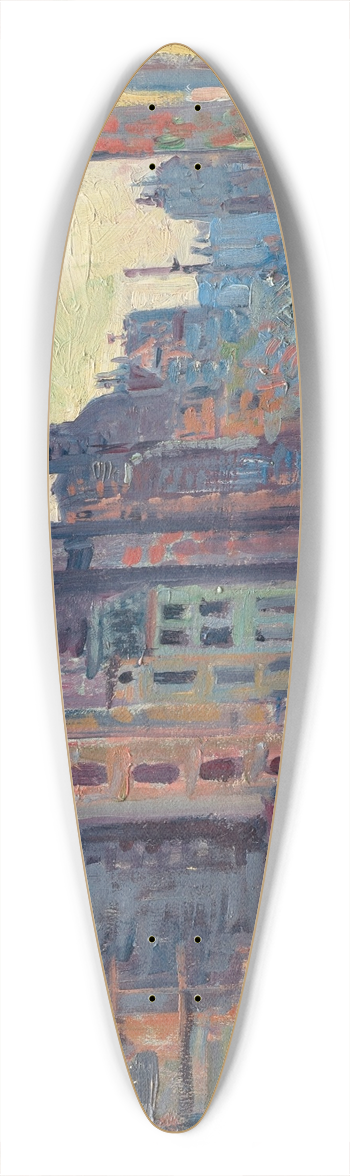 Maximilien Luce - Paris, Le percement de la rue Raumur 39.3 inch art pintail longboard deck