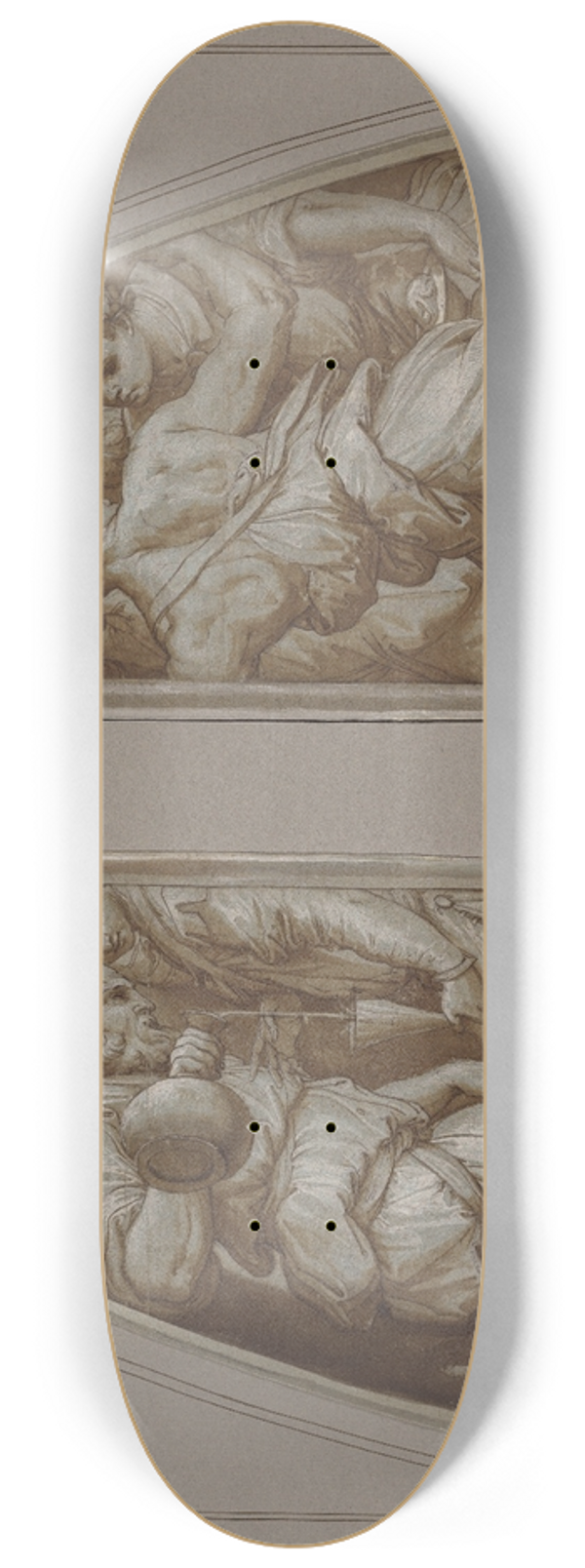Giorgio Vasari - Bearded Man Filling a Glass and Youth Running 8.25 inch art skate deck