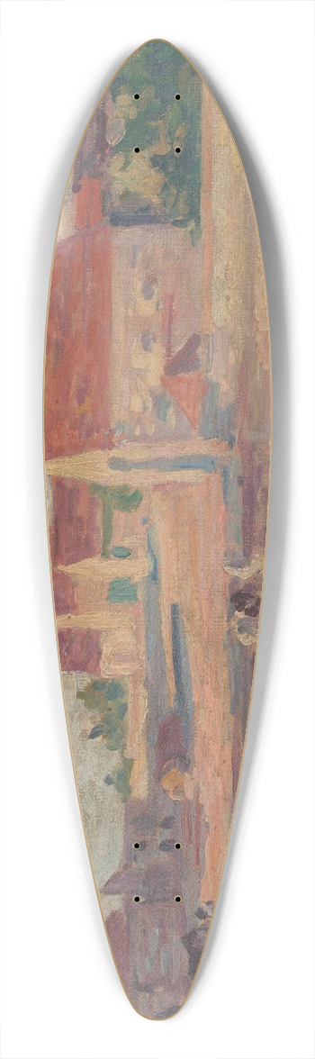Maximilien Luce - Village au bord dune rivire 39.3 inch art pintail longboard deck