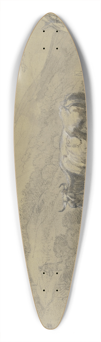 Max Joseph Wagenbauer - Hirte mit einer Kuh und drei Schafen in einer Gebirgslandschaft 39.3 inch art pintail longboard deck