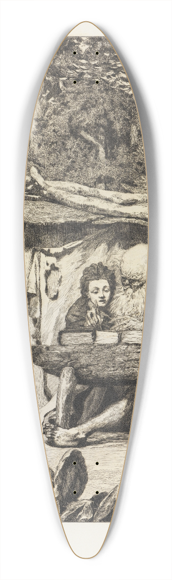 Max Klinger - Simplici Schreibstunde (Intermezzi, Opus IV, Blatt 7) 39.3 inch art pintail longboard deck