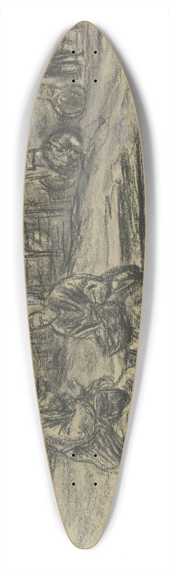 Max Liebermann - Arbeiter, sein Mittagbrot verzehrend 39.3 inch art pintail longboard deck