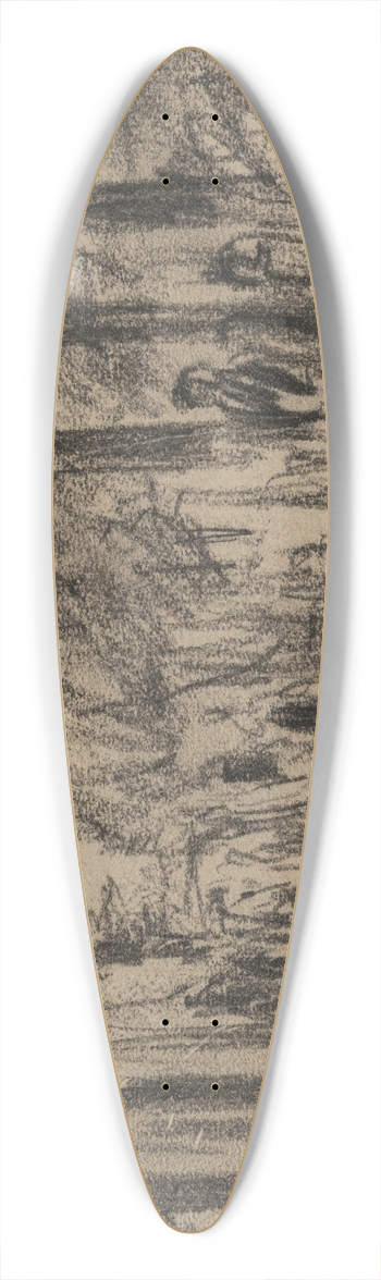 Max Liebermann - Dorfstrae mit Passanten 39.3 inch art pintail longboard deck