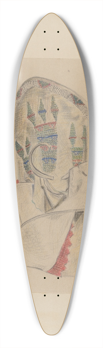 Melita Hofmann - Beaded Moccasin 39.3 inch art pintail longboard deck