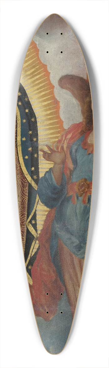 Mexican School - Virgen De Guadalupe Con Juan Diego 39.3 inch art pintail longboard deck