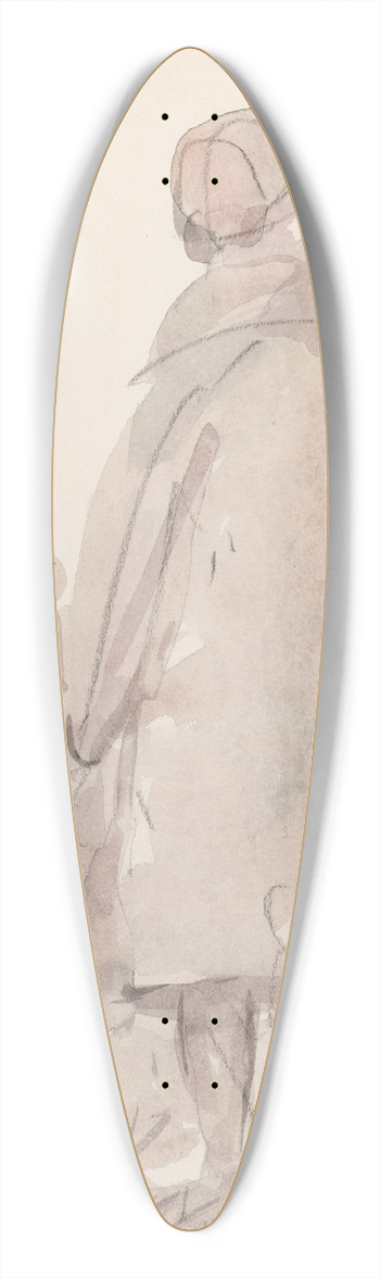 Michael Healy - A Woman Pushing a Child in a Pram 39.3 inch art pintail longboard deck
