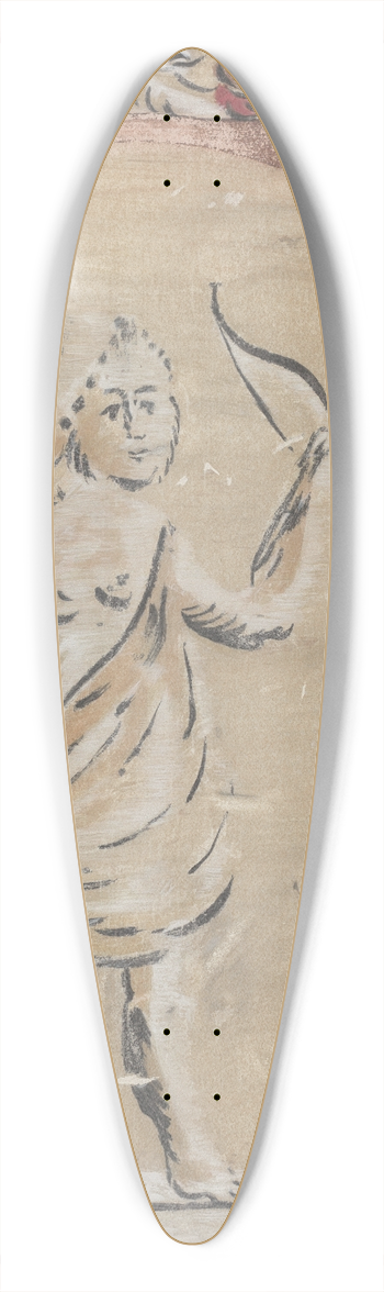 Michael Lauretano - Free Hand Decorated Wall 39.3 inch art pintail longboard deck