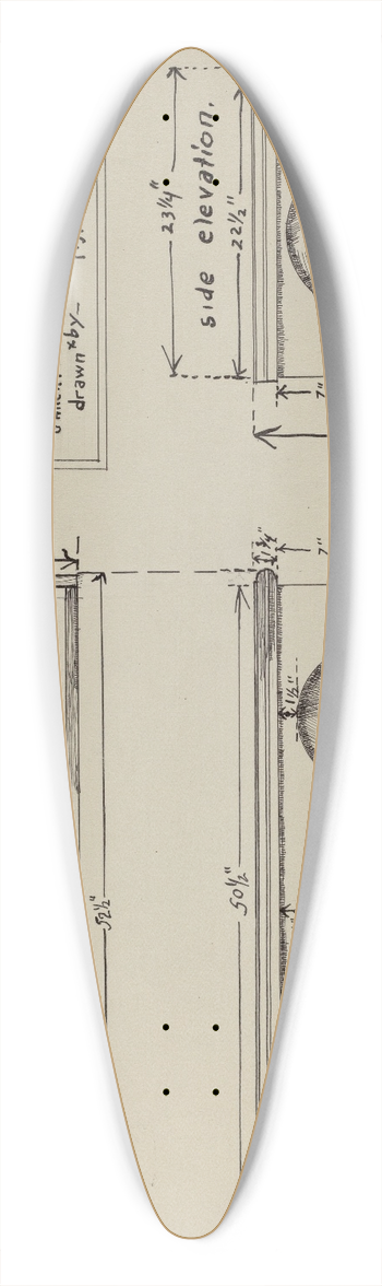 Michael Trekur - Pa. German Dower Chest 39.3 inch art pintail longboard deck