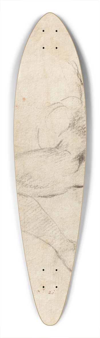 Michelangelo - Studies for the Libyan Sibyl and a small Sketch for a Seated Figure 39.3 inch art pintail longboard deck