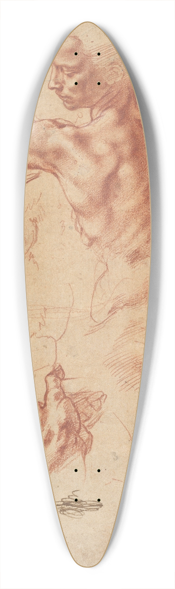 Michelangelo - Studies for the Libyan Sibyl 39.3 inch art pintail longboard deck