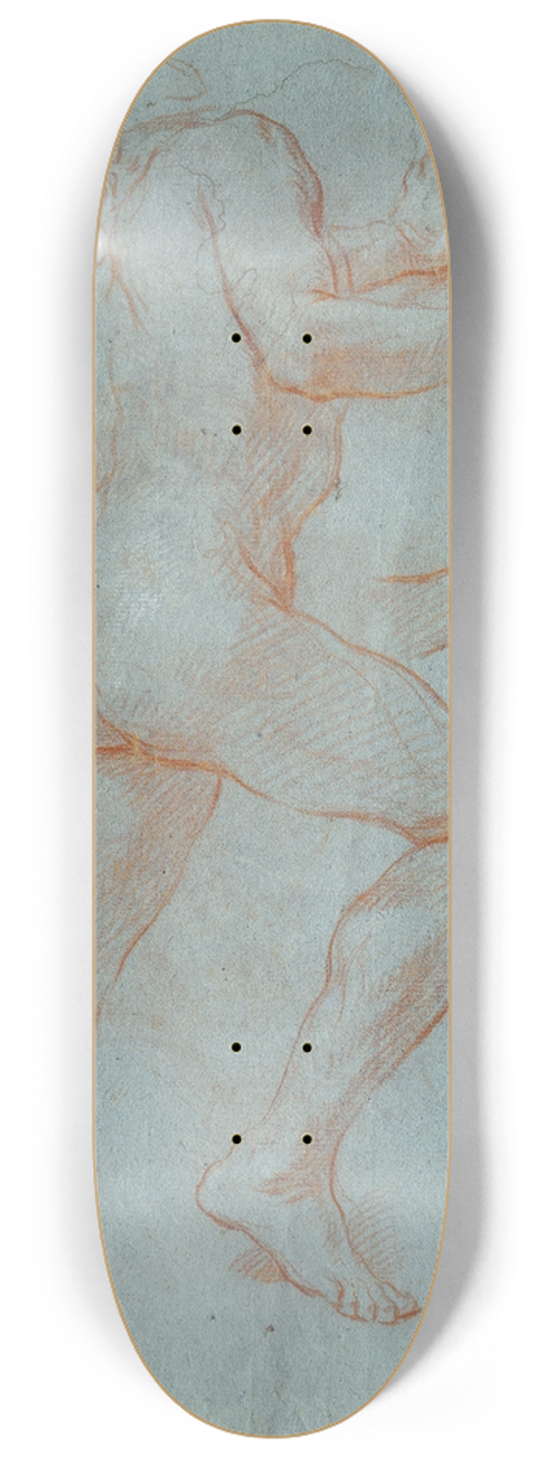 Giovanni Antonio Grecolini - Study of a Male Nude 8.25 inch art skate deck
