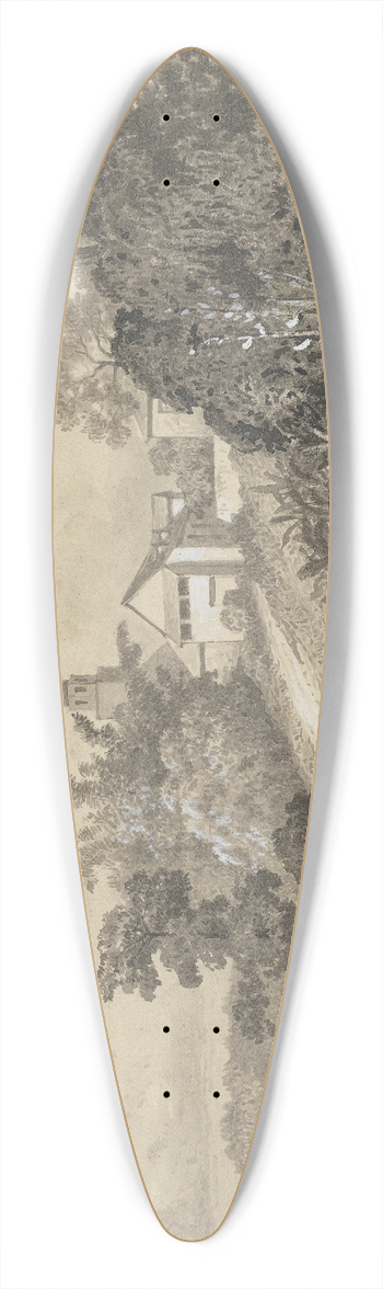 Michel Jean Cazabon - River Side, St. Joseph 39.3 inch art pintail longboard deck