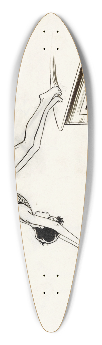 Miep de Feijter - Meisje duikend van een dak 39.3 inch art pintail longboard deck