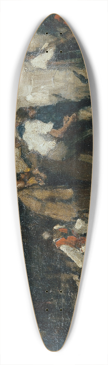 Mihly Munkcsy - Ungarische Dorfszene 39.3 inch art pintail longboard deck
