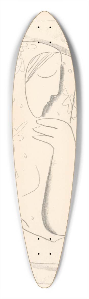 Mikul Galanda - ena s kokom 39.3 inch art pintail longboard deck