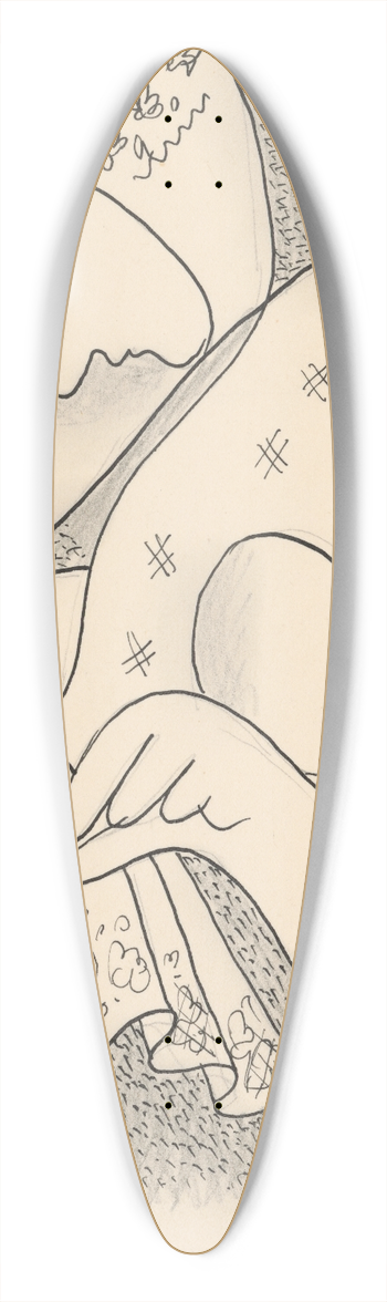 Mikul Galanda - Woman Wearing Babushka 39.3 inch art pintail longboard deck