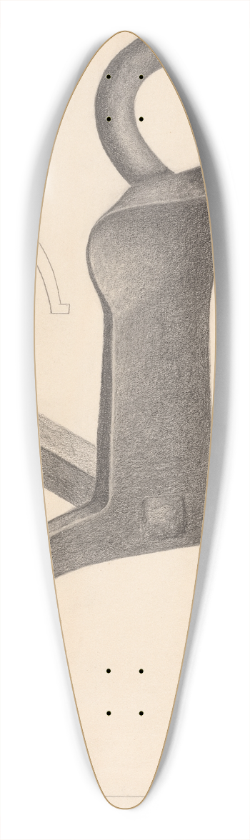 Mildred Ford - Andiron (one of pair) 39.3 inch art pintail longboard deck