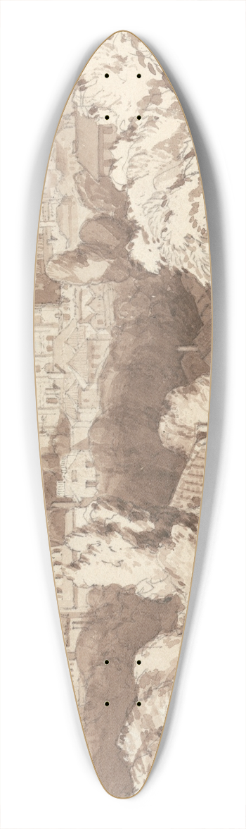 Miles Edmund Cotman - View of Norwich 39.3 inch art pintail longboard deck