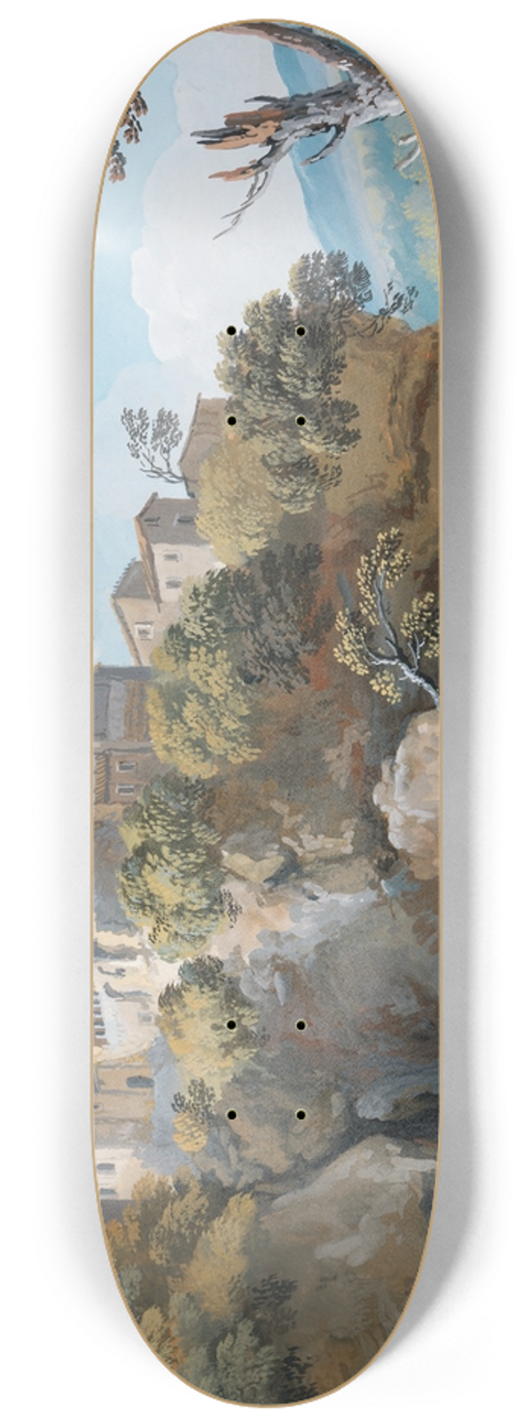 Giovanni Battista Busiri - The Temple of Vesta, Tivoli 8.25 inch art skate deck