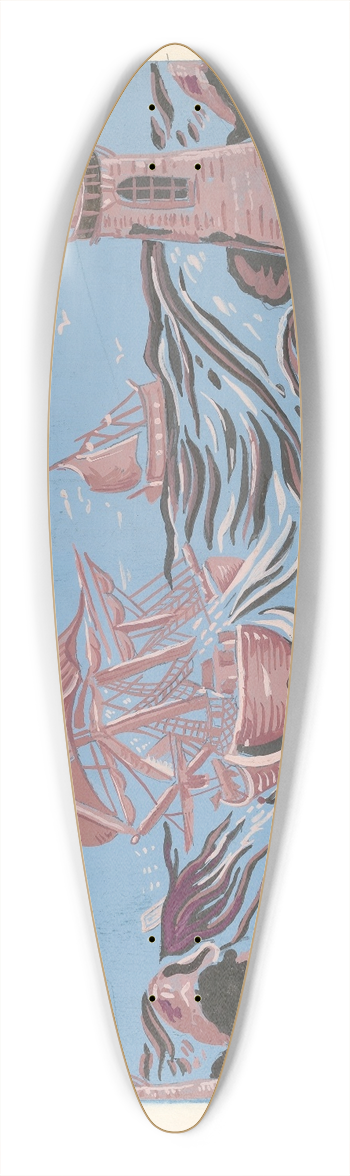 Mina Lowry - Bandbox 39.3 inch art pintail longboard deck