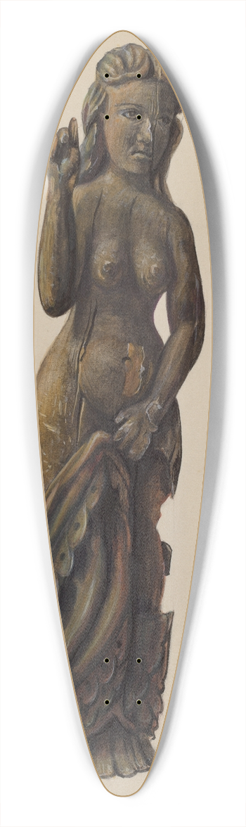Mina Lowry - Draped Figure 39.3 inch art pintail longboard deck