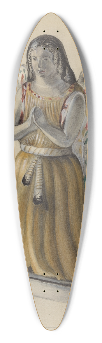 Mina Lowry - Pa. German Chalkware Angel Figure 39.3 inch art pintail longboard deck