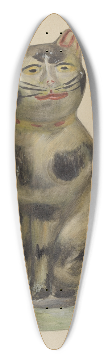 Mina Lowry - Pa. German Chalkware Cat 39.3 inch art pintail longboard deck