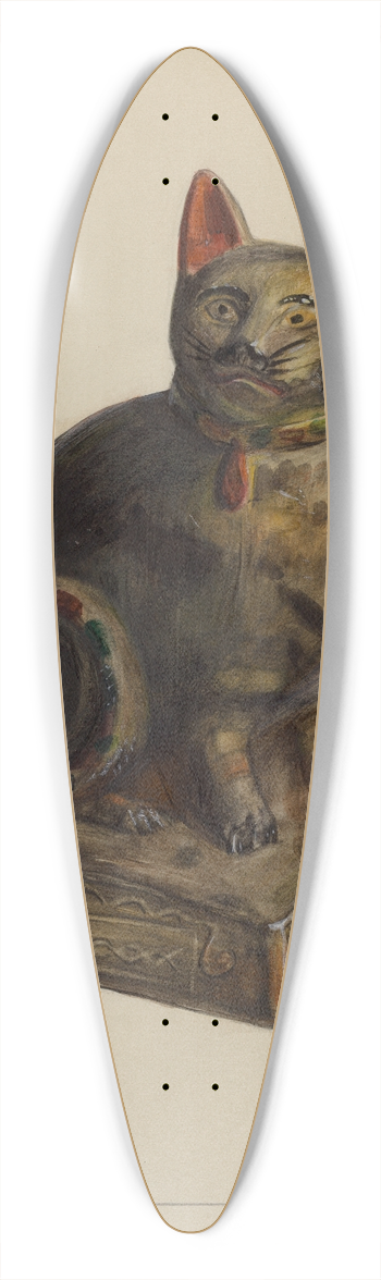 Mina Lowry - Pa. German Chalkware Cat 39.3 inch art pintail longboard deck