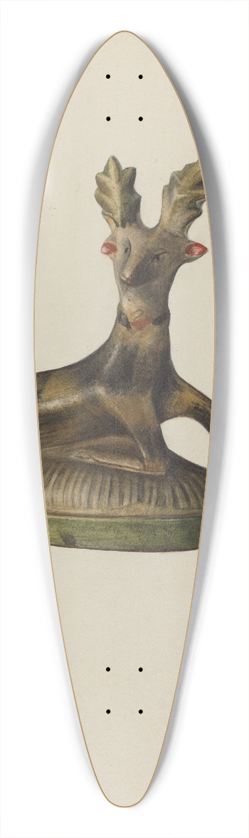 Mina Lowry - Pa. German Chalkware Deer 39.3 inch art pintail longboard deck