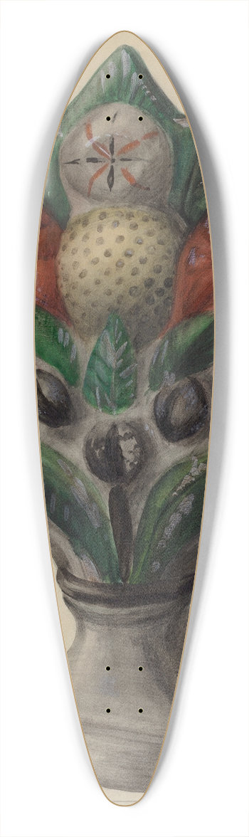 Mina Lowry - Pa. German Chalkware Mantel Stop 39.3 inch art pintail longboard deck