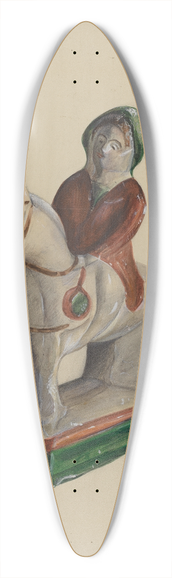 Mina Lowry - Pa. German Chalkware Woman on Horse 39.3 inch art pintail longboard deck