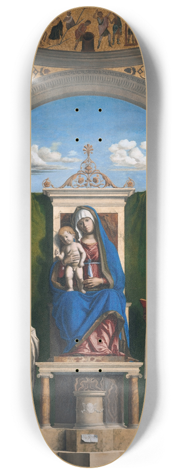 Giovanni Battista Cima da Conegliano - Enthroned Madonna with Child and SS Peter, Romualdus, Benedict and Paul 8.25 inch art skate deck