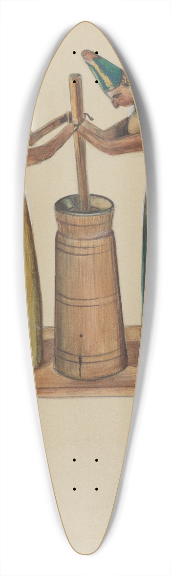Mina Lowry - Woman Churning 39.3 inch art pintail longboard deck