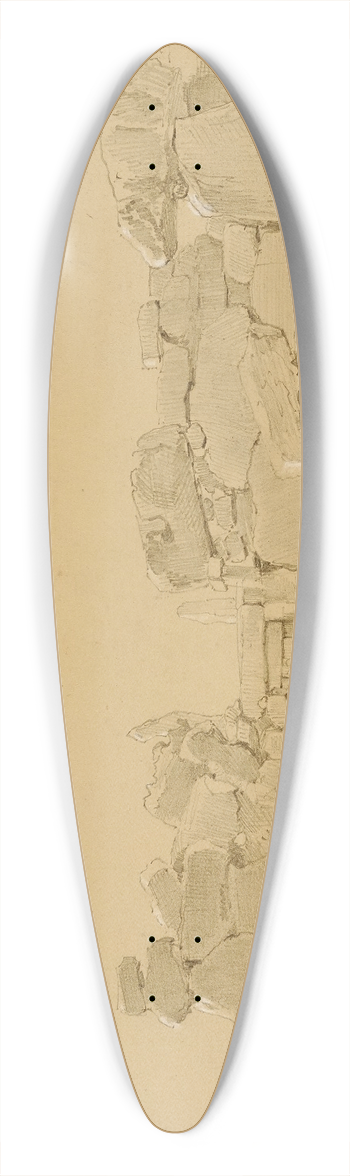 Miner Kilbourne Kellogg - Ruins, Krindi, Malta 39.3 inch art pintail longboard deck