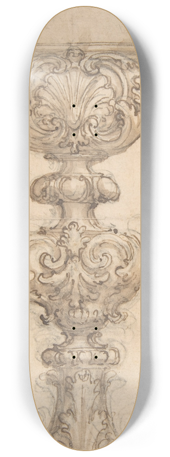Giovanni Battista Foggini - Design for a Chalice with Acanthus and Shell Decoration 8.25 inch art skate deck