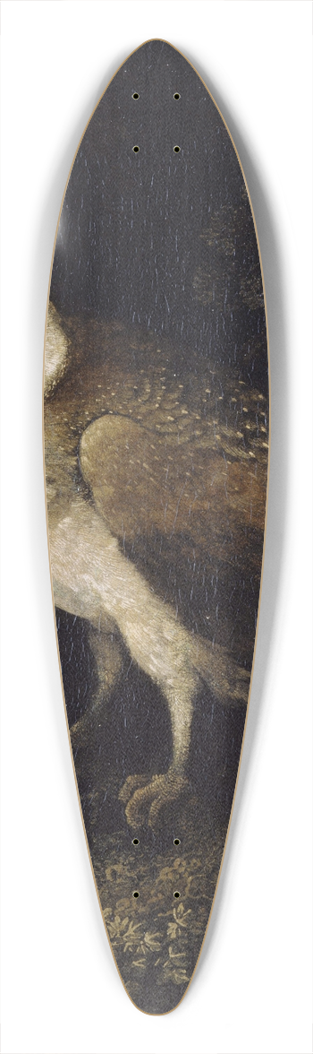 Moses Haughton - An Owl 39.3 inch art pintail longboard deck